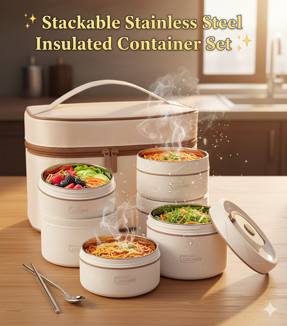 Stackable Stainless Steel Insulated Container Set
