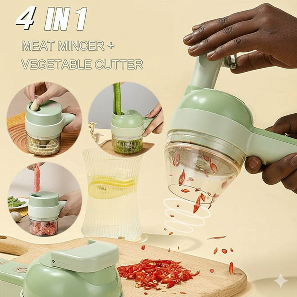 4 in 1 Electric Handheld Cooking Hammer Vegetable Cutter